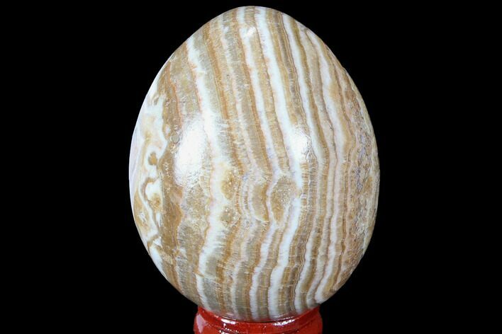 Polished, Banded Aragonite Egg - Morocco #98437